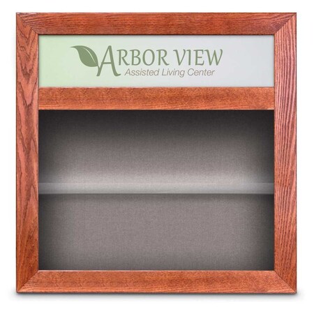 United Visual Products Outdoor Enclosed Combo Board, 42"x32", Satin Frame/Green & Dark Spruce UVCB4232OD-GREEN-DRKSPR